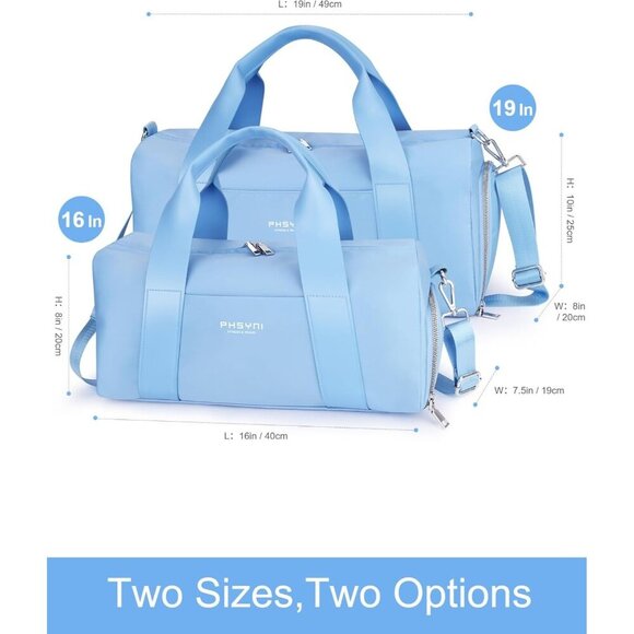 🆕Women Blue Compact Gym Bag Mini Sport Bag with Wet Pocket Compartment Bag - Picture 7 of 7